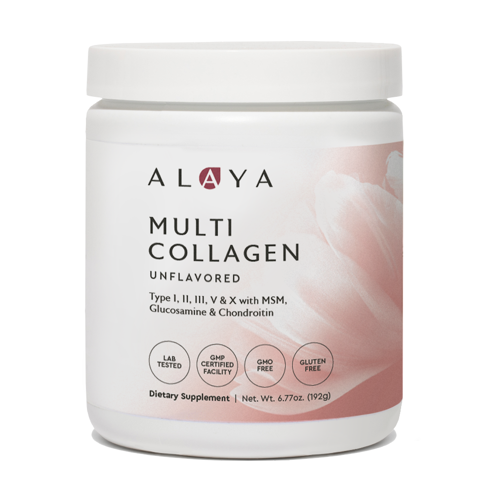 Alaya Multi Collagen Unflavored 20 Serving supplement bottle on a white background #size_small