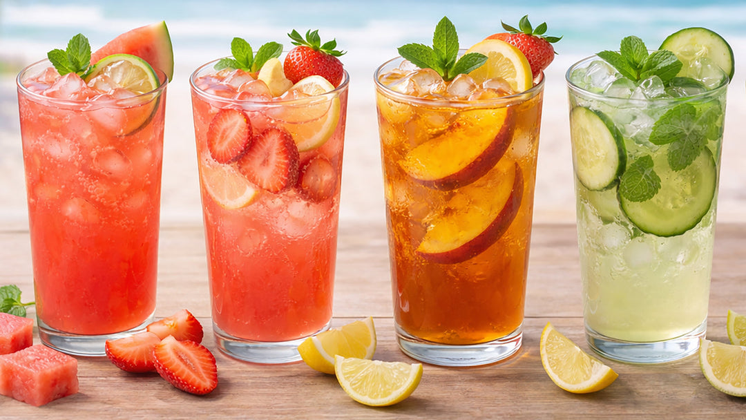 4 summer mocktails lined up