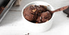 Chocolate sorbet in a white bowl
