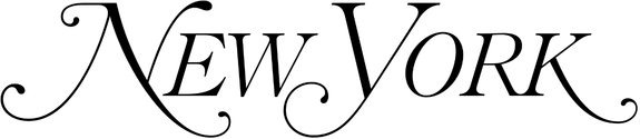 Decorative text 'New York' in an elegant, cursive font.